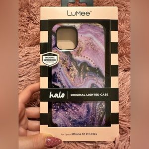 Halo Gold Glitter Purple Marble • iPhone 12 Pro Max • LuMee BRAND NEW!!! ⭐️